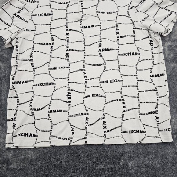 A/X Armani Exchange Polo Shirt Mens size XXL Logo all over print golfing Casual - Picture 4 of 16